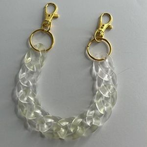 Acrylic Translucent Clear Chain Link Bag Strap Wristlet or Charm/Keychain